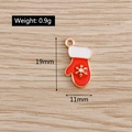 Detailed view of red Christmas glove charm with size dimensions 19mm by 11mm and weight - Red Glove (YD170hongse)