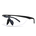 Klassieke piloot sport zonnebril met matzwart frame en heldere glazen voor het fietsen - Zwart Frame Heldere Lens