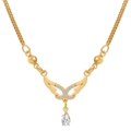 Elegant gold necklace featuring crystal butterfly wings and a sparkling teardrop pendant - Wing Waterdrop Pendant (X810)