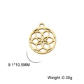 Macro shot of 9.1x10.5mm hollow flower pendant in golden finish stainless steel - Six-Petal Flower / Gold