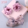 Detailed set of grey baby shoes and pink floral headband with love heart charm - Style 25 (Grey Pink Flower/Pink Floral)