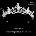 Elegante tiara da sposa in argento con strass bianchi brillanti per feste di nozze - Corona Singola / Argento