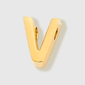 Minimalist gold stainless steel V-letter pendant bead with polished finish for DIY jewelry - Letter V