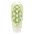 Green silicone travel bottle with brush texture and clear cap for shampoo lotion - 100ml Light Green