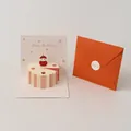 Biglietto di compleanno pop-up 3D rosa con busta arancione e adesivo sigillo For U - Modello A-HK8006