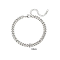 Minimalist silver-tone Cuban link bracelet in stainless steel with 0.6cm chain width - Steel Cuban Link Anklet 6mm