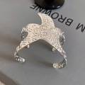 Bracelet manchette étoile de mer argenté avec finition texturée et design ouvert réglable - Grande Étoile de Mer Texture Granuleuse (18#) / Argenté
