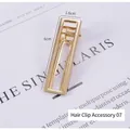 Gouden rechthoekige holle haarspeld van legering met veersluiting van 6cm x 1,6cm - Nr. 7 Accessoire haarspeld