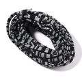 Close-up of 5mm black and white checkered flat woven cord for DIY jewelry making - 5mm/5 Yards / Black
