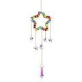 Rainbow star and moon crystal sun catcher with gold metal frame for garden decor - Star Style