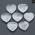Set of 7 polished white clear crystal heart stones arranged in a floral petal pattern - White Crystal