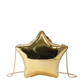 Schicke goldene Umhängetasche in Sternform aus Acryl mit Metallfinish und Kettenriemen - Gold