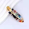 Simple acetate hair clip with colorful irregular patterns on white wavy background - 50# Acetate 7cm Seamless Clip