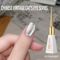 Cat eye gel polish in Starlight silver shimmer finish on nails and bottle - Chinese Vintage Cat Eye 10