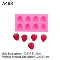 Erdbeere Silikonform mit 8 Mulden zum Backen und für DIY-Handwerk aus Harz oder Schokolade - 2# (8-Hohlraum Kleine Erdbeere) - A498 / Rosa