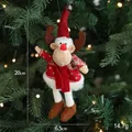 Plush Christmas reindeer pendant in red and white knit outfit, height 20cm - Elk
