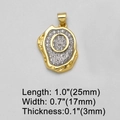 18k vergoldeter Buchstabe O Anhänger mit Zirkoniasteinen, Maße 25mm x 17mm x 3mm - Buchstabe O