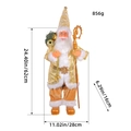 Muñeco de Papá Noel en blanco y dorado con dimensiones de 62cm de altura - Estilo Bastón Dorado