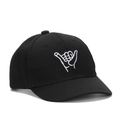Casquette de baseball en coton noir avec broderie blanche signe Shaka pour les enfants - Noir