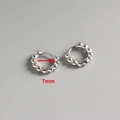 Elegant 925 sterling silver ball hoop earrings with 7mm inner diameter for women - Inner 7mm / 7mm Platinum