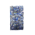 Faceted 2mm natural stone bead bracelets in elegant blue and grey tones - 2-2.5mm/15 Inch / Faceted Lapis Lazuli