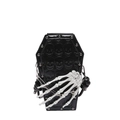 Bolso gótico en forma de ataúd de cuero PU negro con relieve de calavera y mano ósea - Negro
