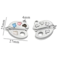 Silver stainless steel art palette pendant with colorful enamel and 27mm size detail - Steel