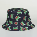 Cappello da sole nero casual con simpatica stampa di rana verde per uso esterno - M (56-58cm) / Rana Nera