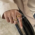 Minimalist gold finish vintage rings for women worn on index and ring fingers - Minimalist Shiny Metal Ring (TJZ166)