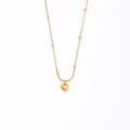 Détail du pendentif coeur en or 18K avec dimensions chaîne de 45cm et poids de 4,2g en gros plan - Or-Petit Coeur-Chaîne Serpent À Billes