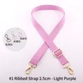 Adjustable light purple crossbody strap with 2.5cm width and light gold lobster clasps - Light Purple