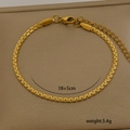 Detail of 18K gold-plated snake chain with length dimensions and weight labels - Dense Woven Chain (6-10)