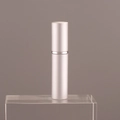 Portable 10ml matte silver aluminum perfume spray bottle with glass liner - 10ml / Silver
