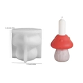 Mushroom silicone mold for DIY candles with specific size dimensions 8.3x7.7cm - Mushroom Candle Holder No. 5 / White