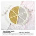1mm gold and silver steel beads in wheel box for nail art DIY and decoration - Gold & Silver Steel Beads Mix