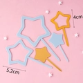 Sparkling star cake toppers in blue and mirror gold colors for birthday party decoration - Blue Acrylic Star Set