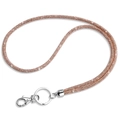 Elegante cordón de oro rosa con pedrería y correa de cristal con cierre de mosquetón - 80cm Champaña / Champán