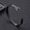 Bracciale punk creativo in acciaio inossidabile nero con un esclusivo design a chiave inglese - Nero