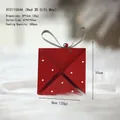 Boîte cadeau Noël rouge à pois blancs avec nœud en ruban vert de 8x10cm - Sac Cadeau 3D Rouge (XY211554A)