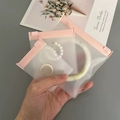 Set aus mattrosa EVA-Schmuckbeuteln in drei Größen für Ohrringe und Ringe, 3 Stk. - 7 X 10 Cm Rosa Reißverschluss 50 Fäden