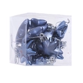 Blue electroplated star and heart Christmas ornaments set in a clear square box - Iron Grey
