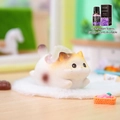 Creative calico cat ceramic figurine with 10ml lavender essential oil aromatherapy set - 1244-1 Calico Cat with Citrine and Oil