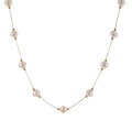 Elegant 18k gold plated necklace featuring baroque pearls and shell geometric accents - Gold Chain Pearl Style (STN2576-GO)