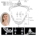 Silver bridal jewelry set with crown necklace and earrings featuring pearls and rhinestones - Silver Style (SET-J035S)