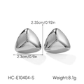 Détails des dimensions et du poids des boucles d'oreilles triangles en acier argenté - Style Triangle (HC-E10404-S)