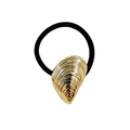 Gouden schelp haarelastiek mode zwarte elastische haarband minimalistische paardenstaart - Schelp Stijl