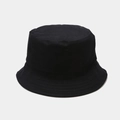 Sombrero de pescador negro plegable de algodón con costuras paralelas y diseño sobrio - Negro