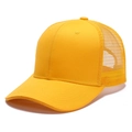 Klassische hellgelbe atmungsaktive Mesh Trucker Kappe mit gebogenem Schirm für Sonnenschutz - Verstellbar / Gold