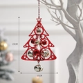 Albero di Natale nordico in metallo rosso con campanelli, decorazione alta 15cm - Campanello a vento rosso per albero di Natale