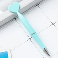 Light blue heart-shaped ballpoint pen with sleek chrome accents and streamlined body - Candy Blue
